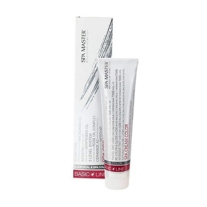 Перманентна крем-фарба для волосся Spa Master Basic Line Spa Cream Color 7/42CV Мідний перламутровий блонд, 100 мл